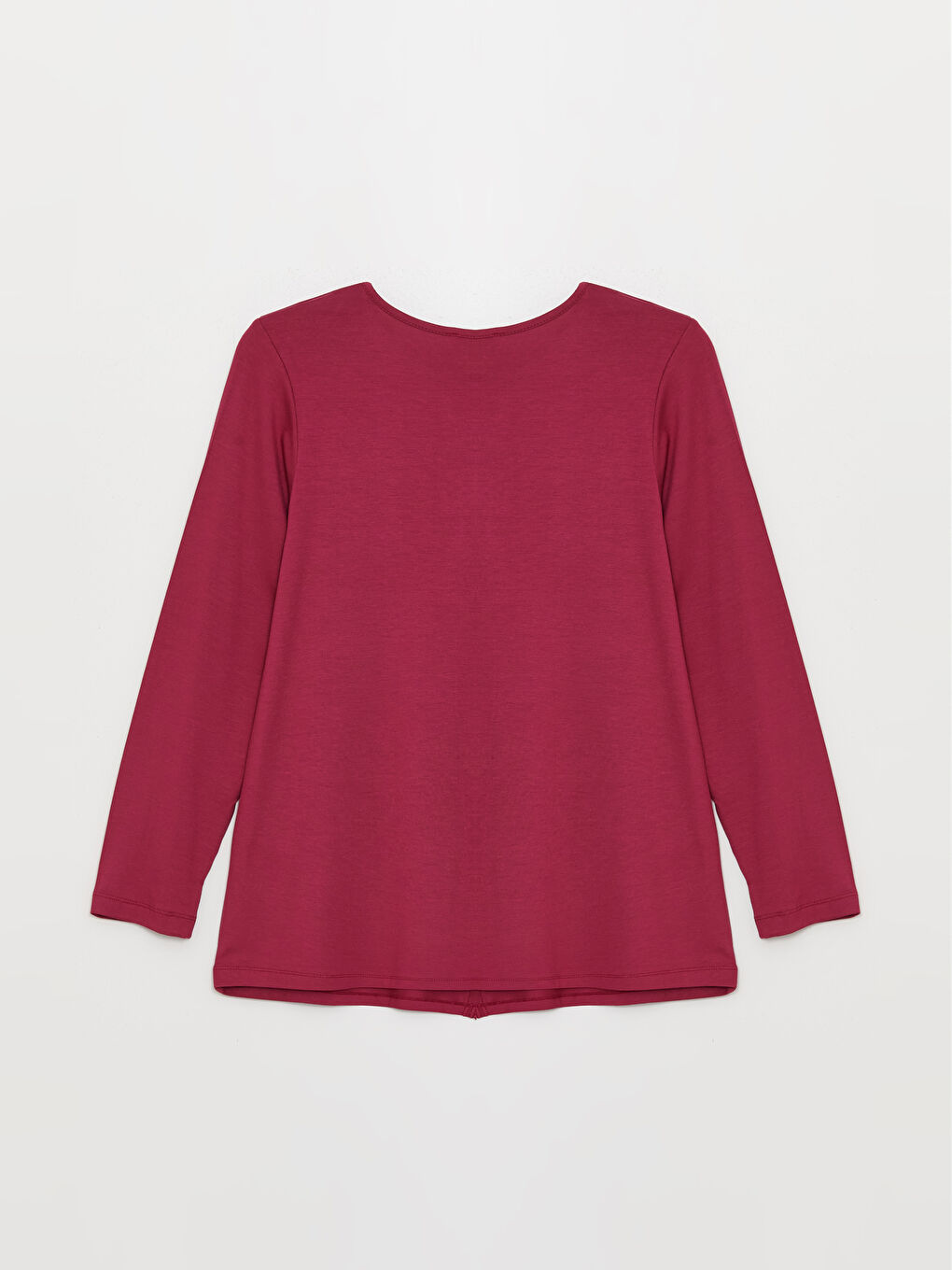 Bordo Bisiklet Yaka Nakışlı Uzun Kollu Kadın Bluz-6