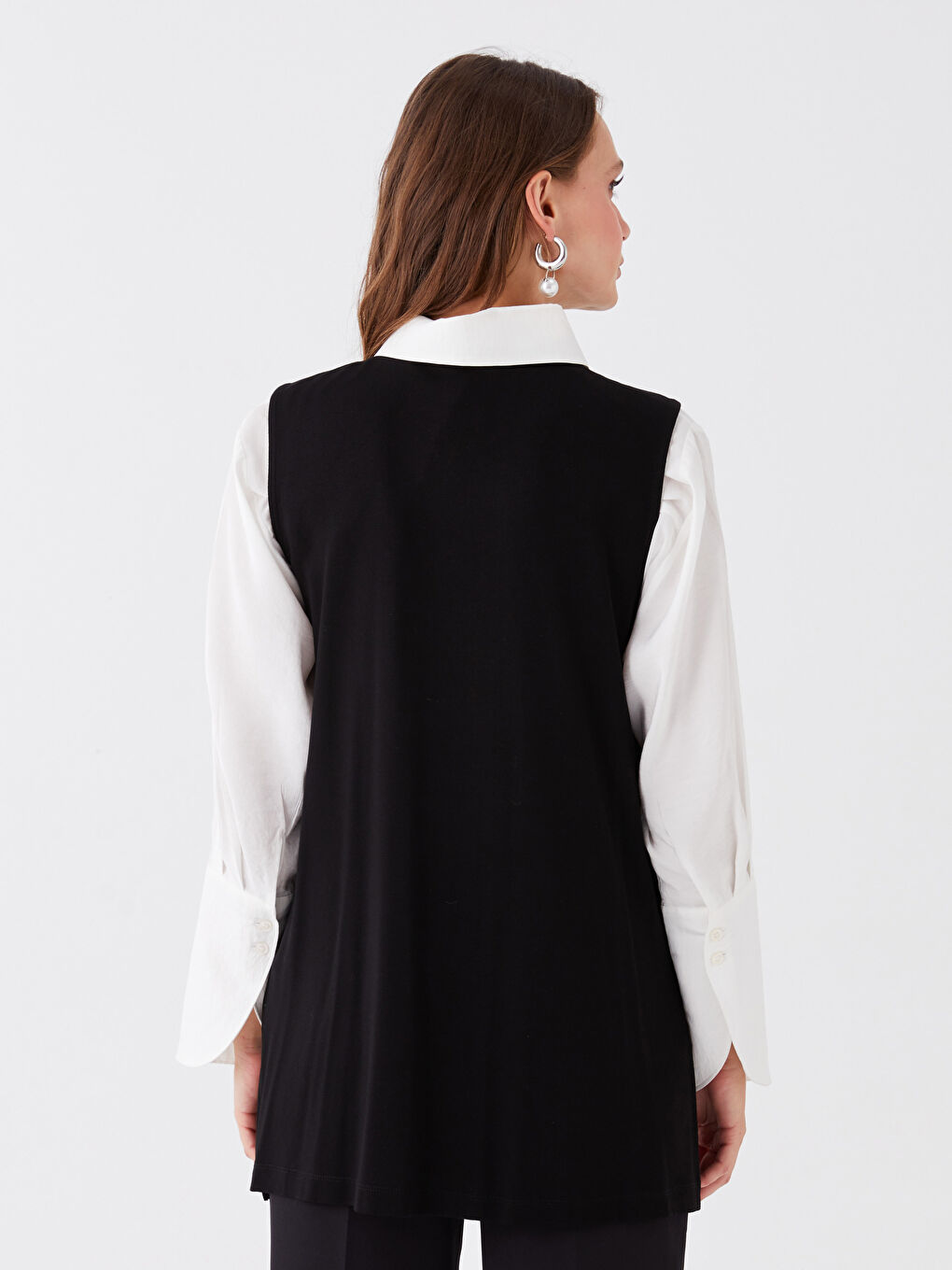 Kadın Bisiklet Yaka Düz Yelek-4