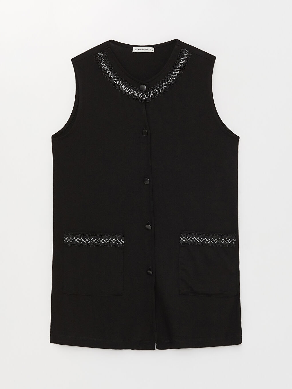 Kadın Bisiklet Yaka Düz Yelek-5