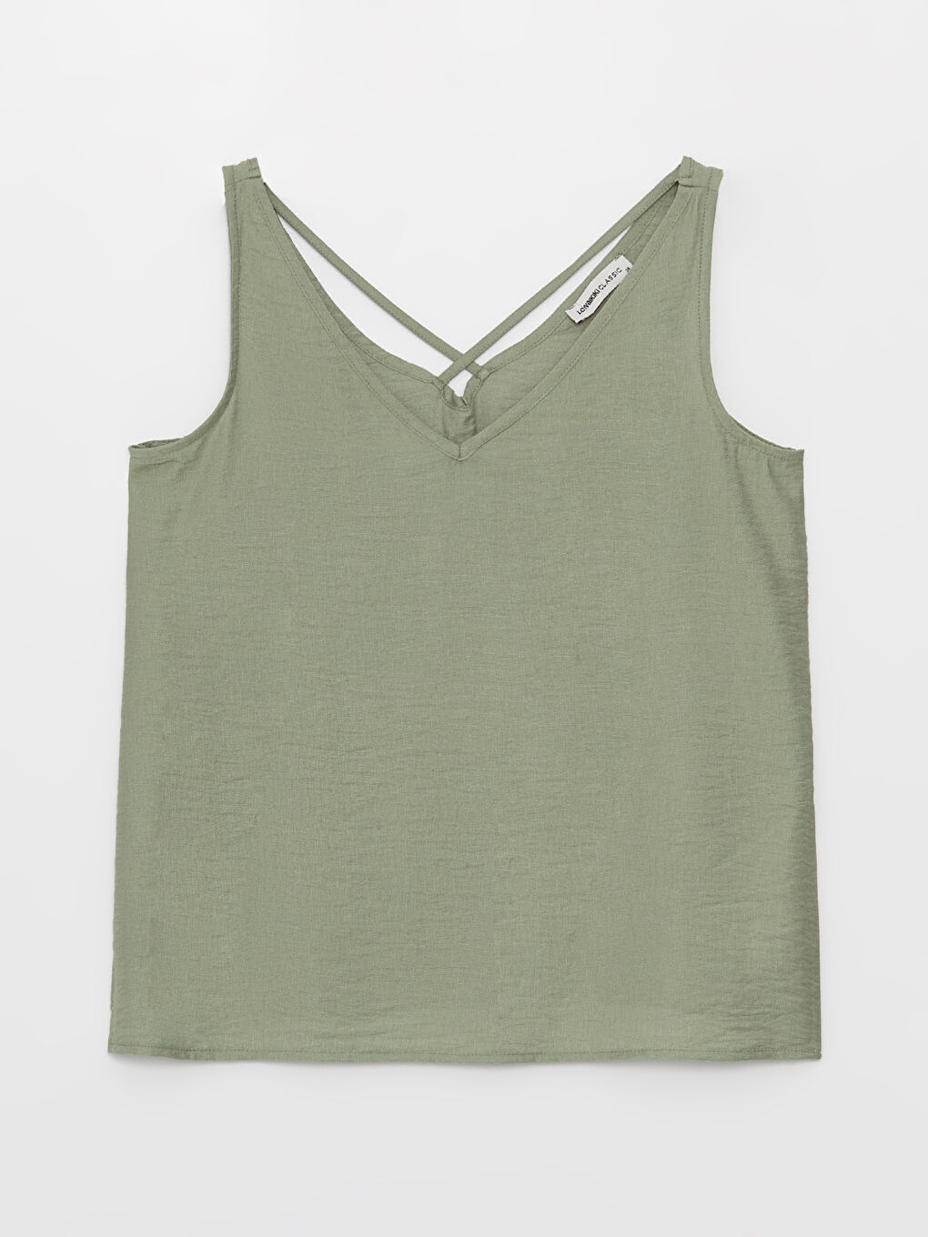 بلوزة سادة بياقة على شكل حرف V للسيدات-4