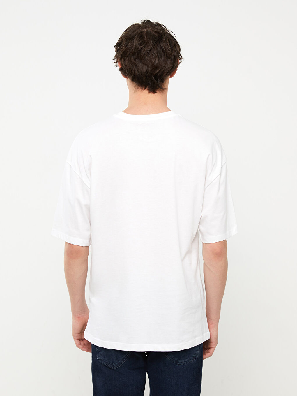 تيشيرت رجالي ياقة دائرية كم قصير مطبوع قطن ممشط-4