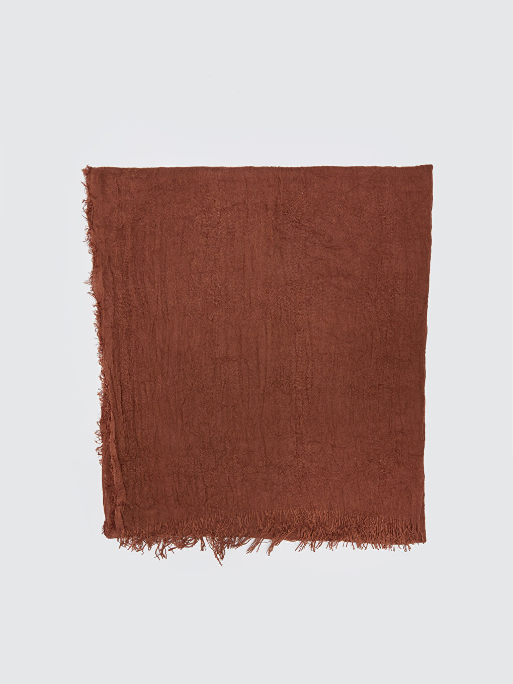 Kahverengi Püskül Detaylı Kadın Bürümcüklü Şal-2