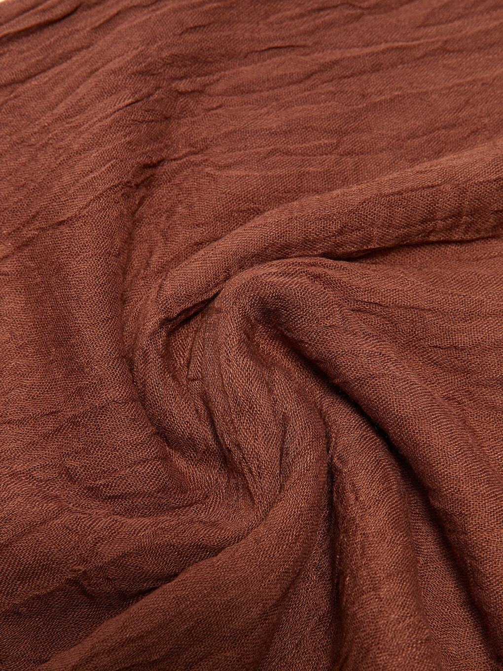 Kahverengi Püskül Detaylı Kadın Bürümcüklü Şal-1