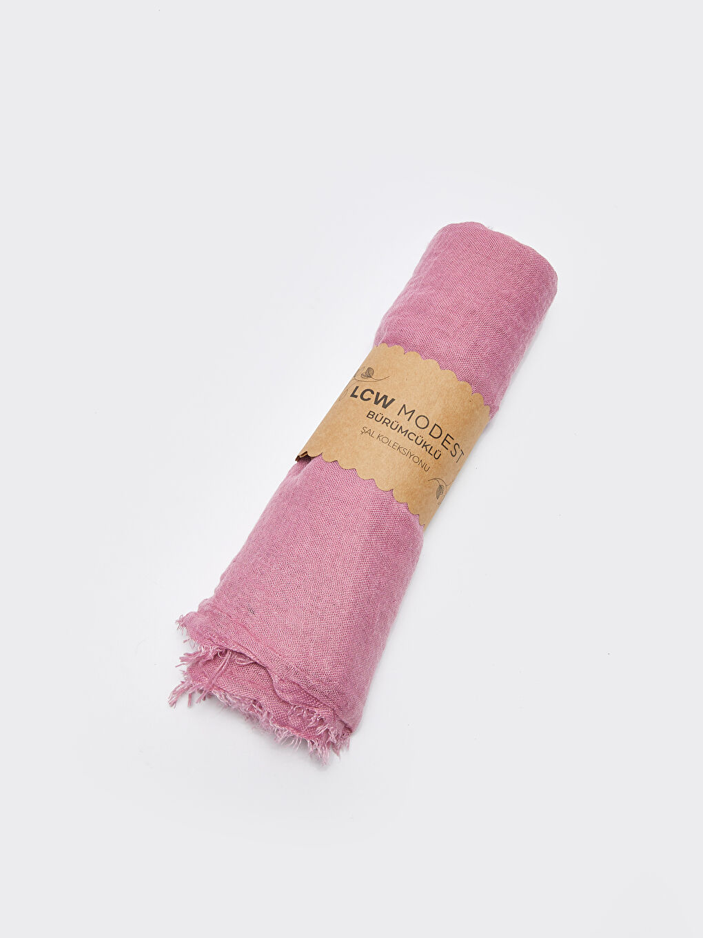 Pembe Püskül Detaylı Kadın Bürümcüklü Şal-3