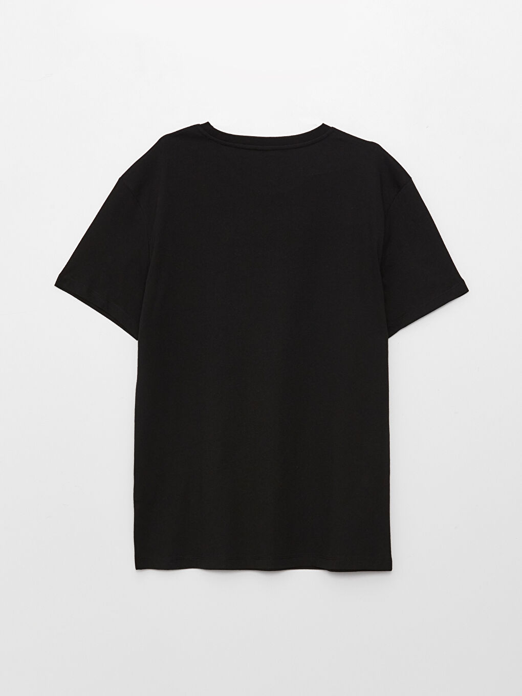 Siyah Bisiklet Yaka Kısa Kollu Baskılı Penye Erkek Tişört-6