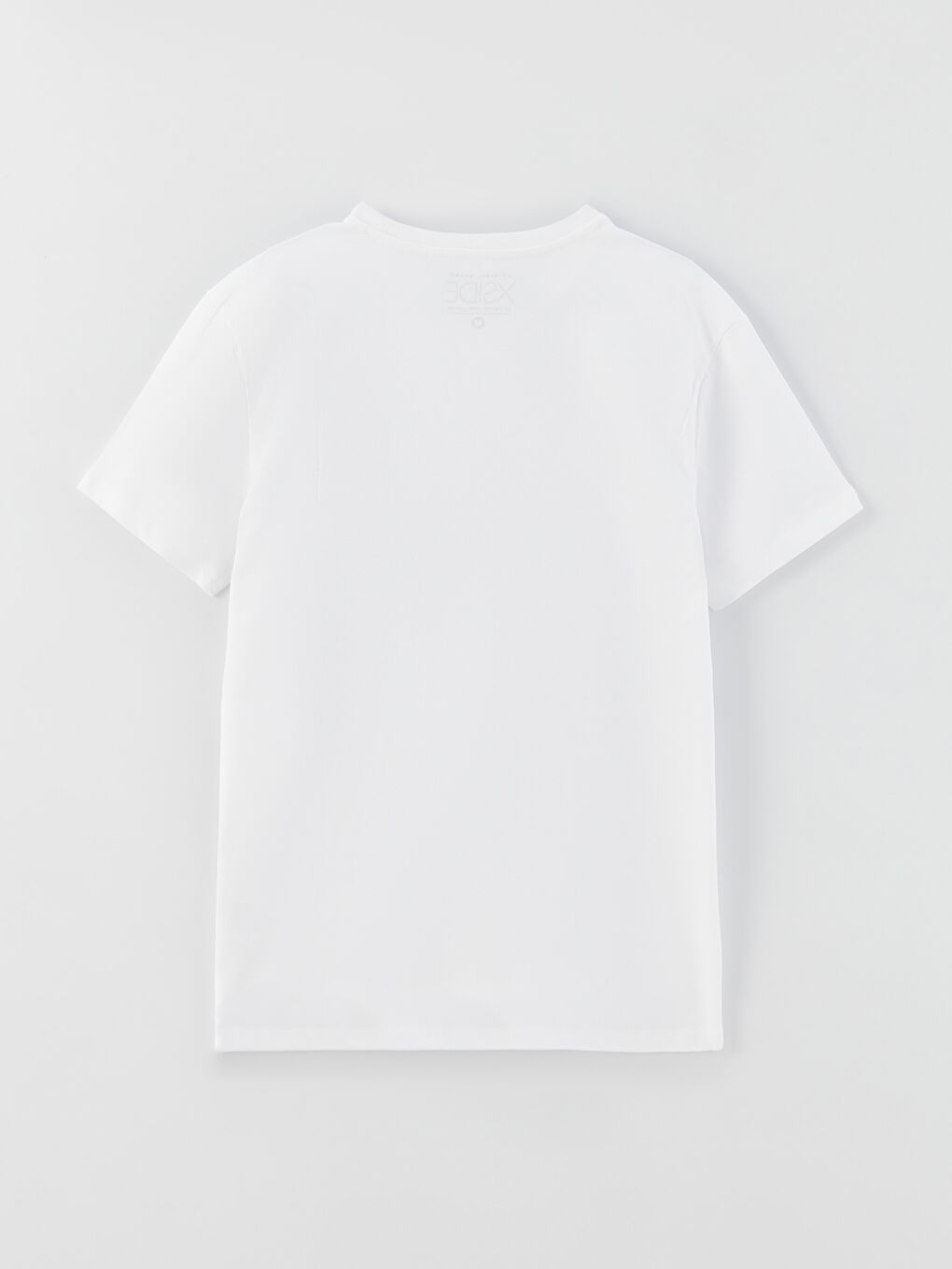 Beyaz Bisiklet Yaka Kısa Kollu Baskılı Penye Erkek Tişört-6