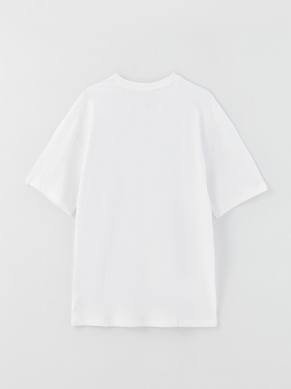 Beyaz Bisiklet Yaka Kısa Kollu Baskılı Penye Erkek Tişört-6