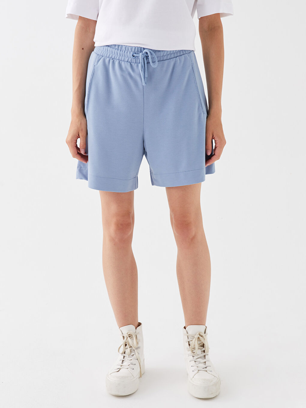 Elastic Waist Comfortable Fit Women's Shorts -S3GM73Z8-QZA