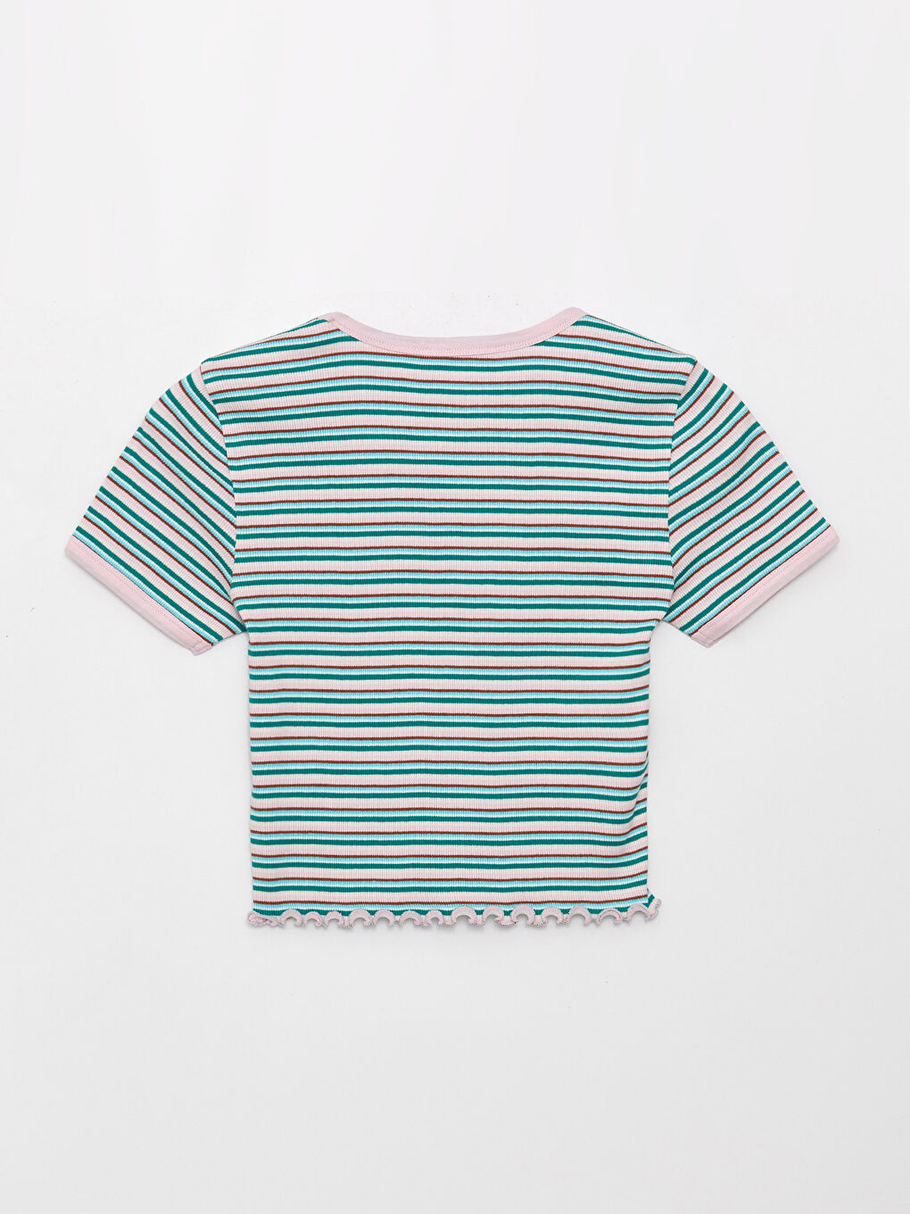 Crew Neck Striped Short Sleeve Women's T-Shirt-6