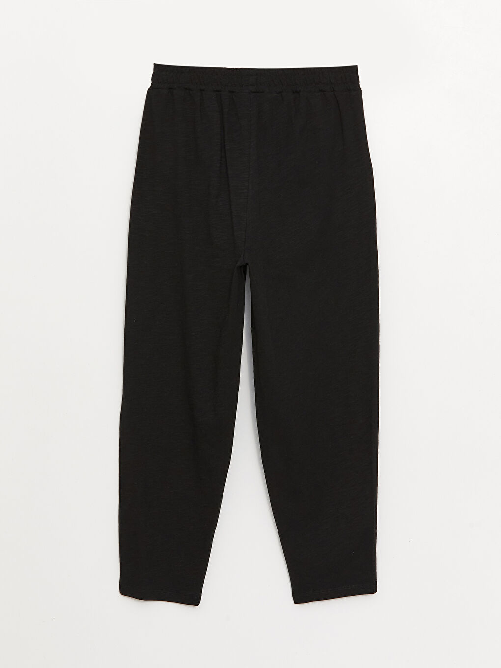 Siyah Beli Lastikli Düz Oversize Kadın Eşofman Altı-5