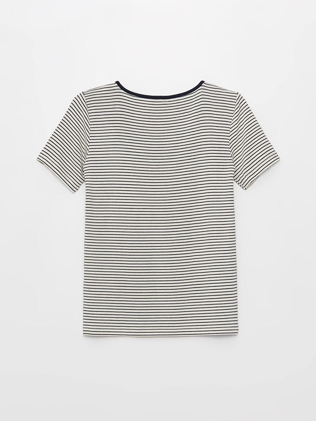 V-Neck Striped Short Sleeve Women's T-Shirt-6