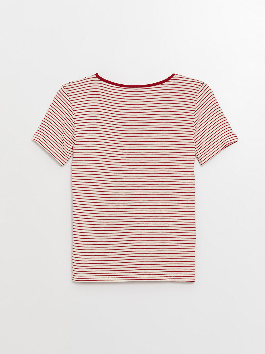 V-Neck Striped Short Sleeve Women's T-Shirt-6