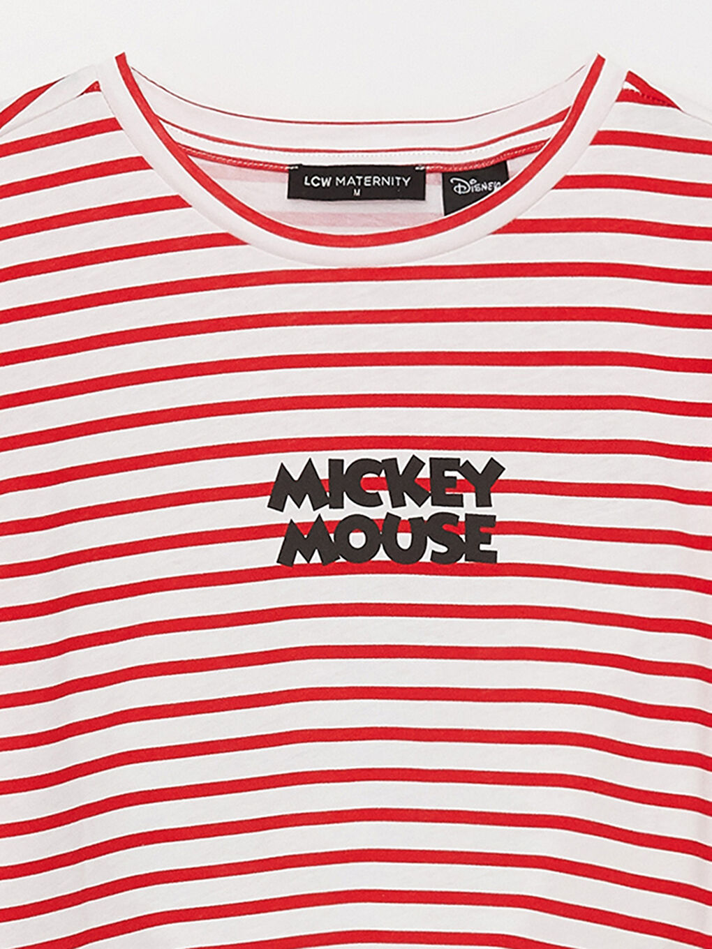 تي شيرت حمل كم قصير مطبوع ميكي ماوس بياقة دائرية-8