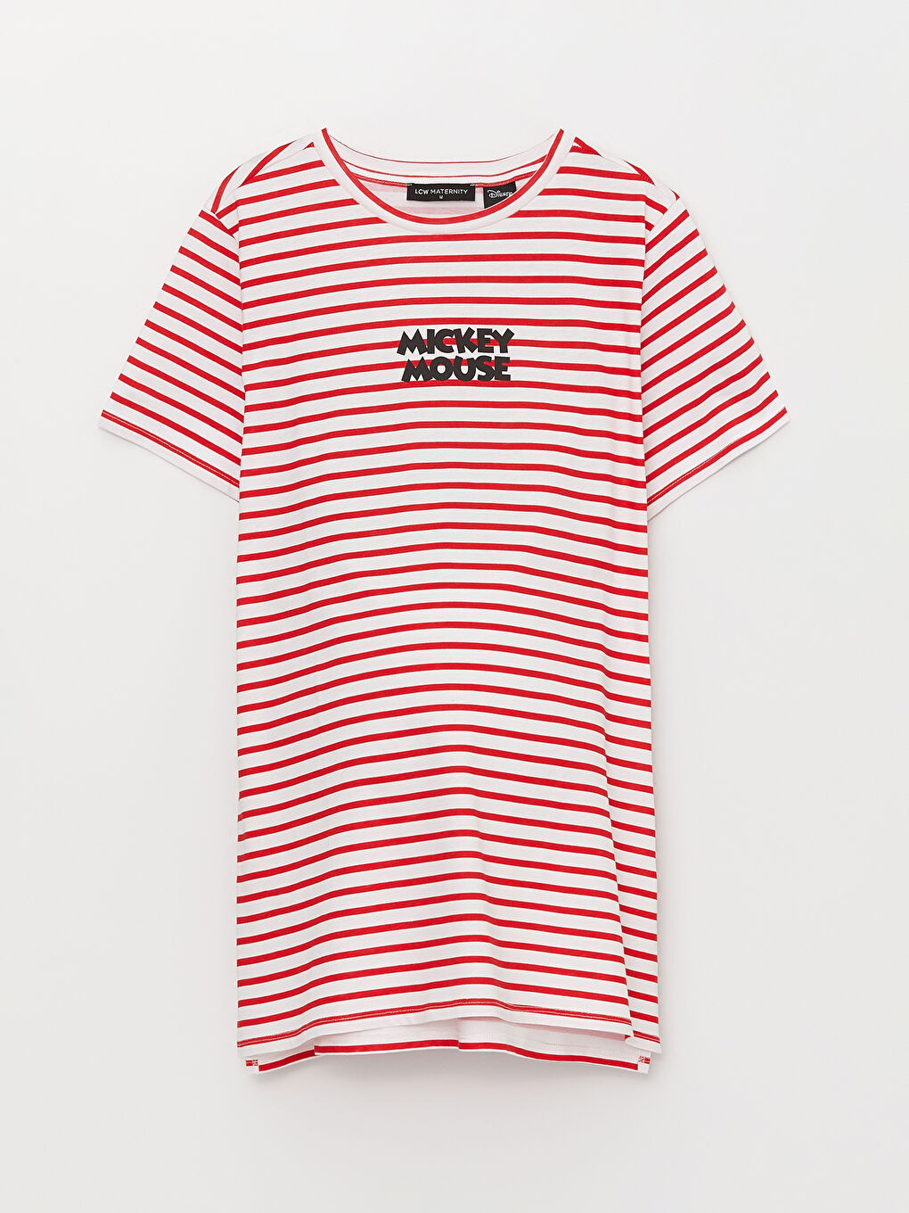 تي شيرت حمل كم قصير مطبوع ميكي ماوس بياقة دائرية-6