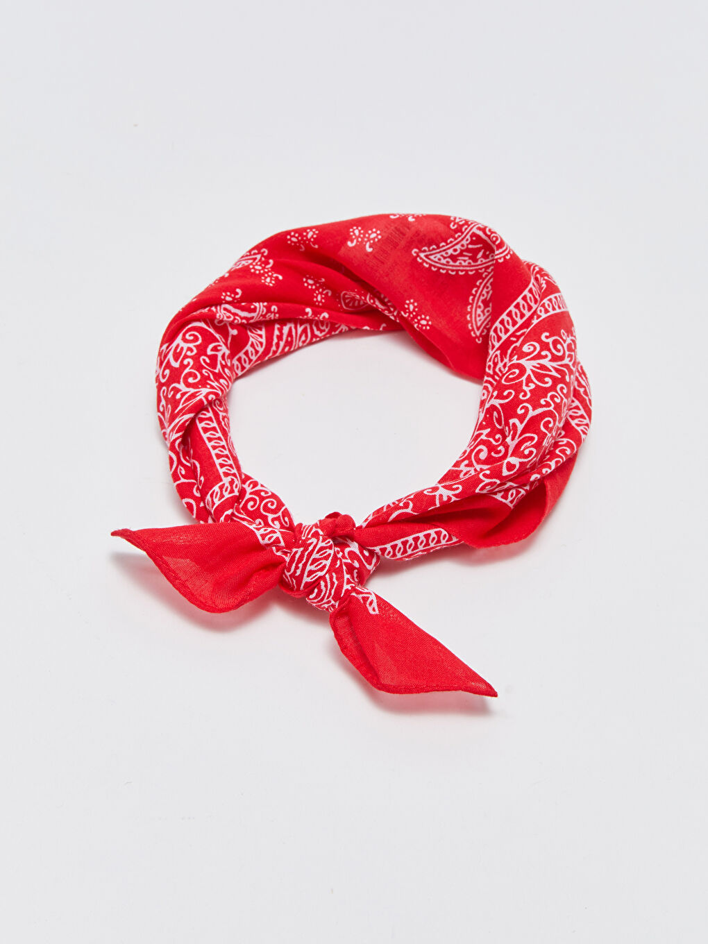 Kırmızı Desenli Kadın Bandana-1