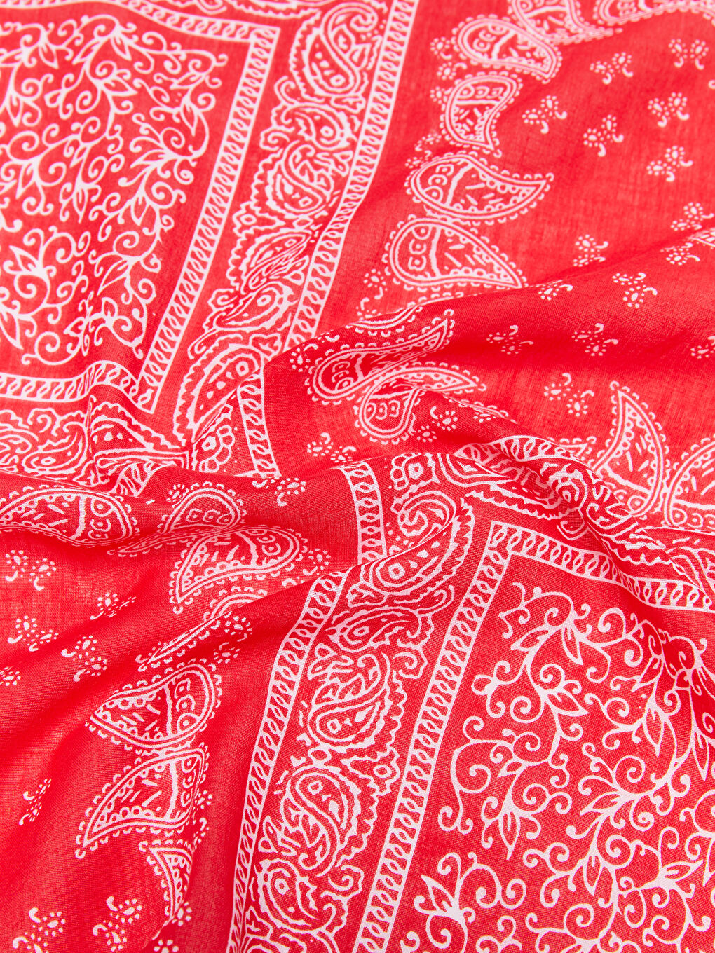 Kırmızı Desenli Kadın Bandana-4
