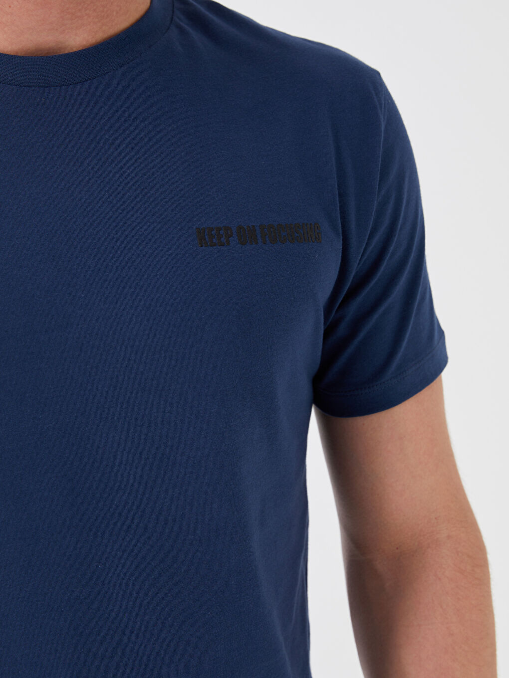 İndigo Bisiklet Yaka Kısa Kollu Baskılı Penye Erkek Tişört-3