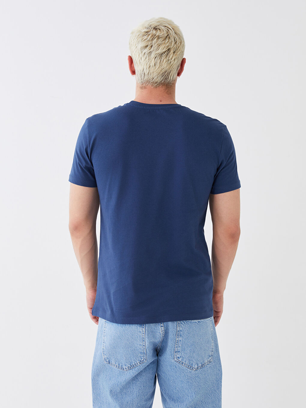 İndigo Bisiklet Yaka Kısa Kollu Baskılı Penye Erkek Tişört-4