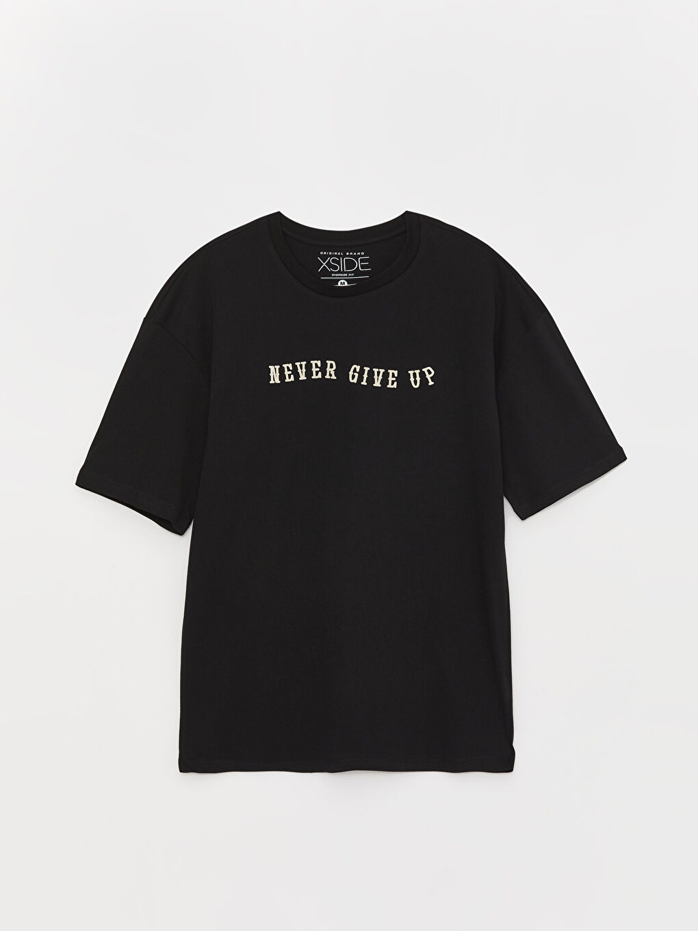 Siyah Bisiklet Yaka Kısa Kollu Baskılı Penye Erkek Tişört-5