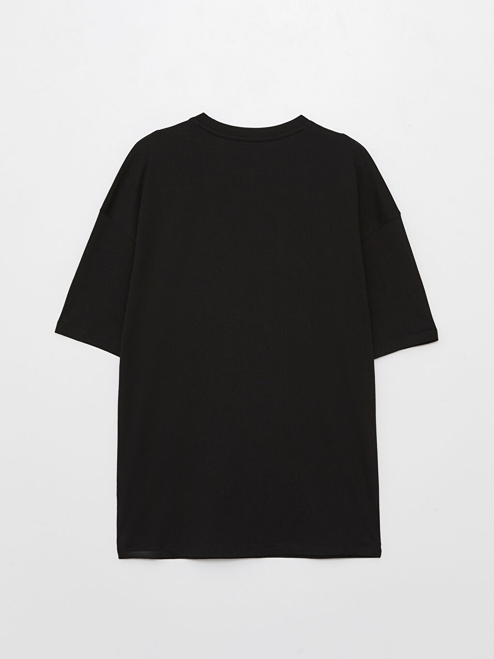 Siyah Bisiklet Yaka Kısa Kollu Baskılı Penye Erkek Tişört-6