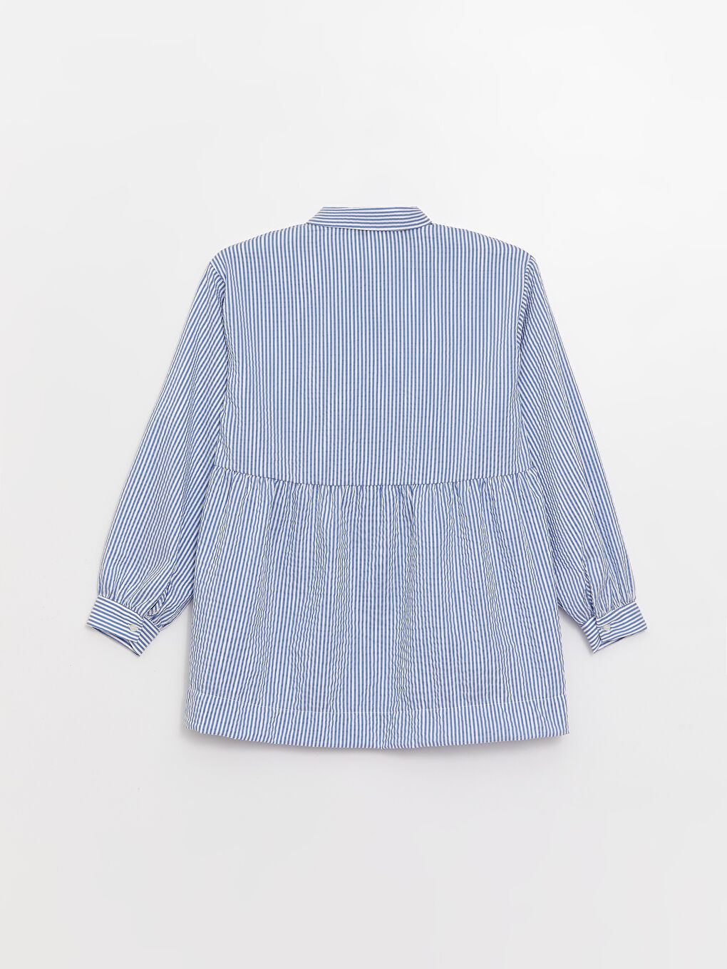 Mavi Çizgili Kadın Gömlek Tunik-6