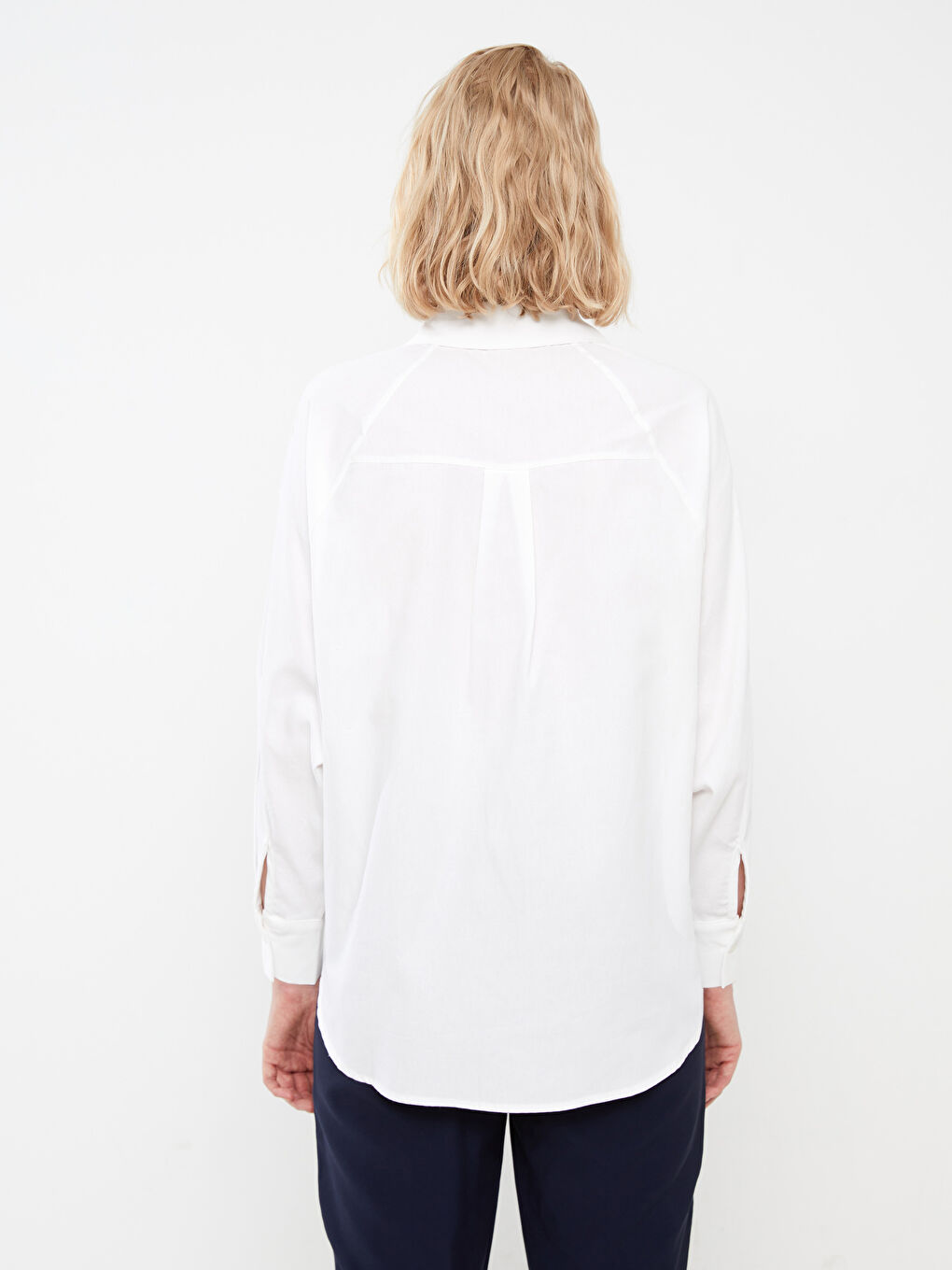 Embroidered Long Sleeve Oversize Poplin Women's Shirt Tunic-4