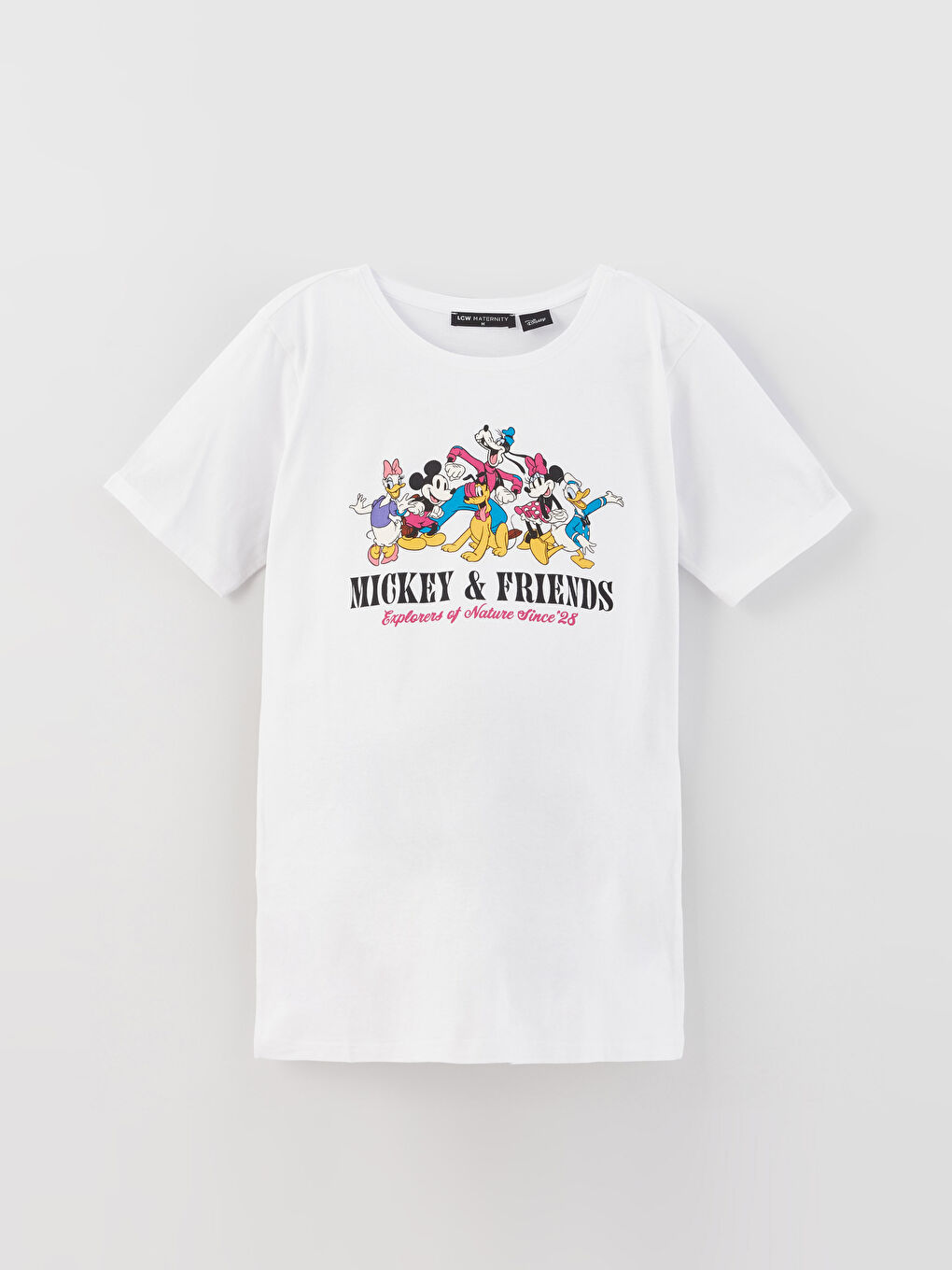 Crew Neck Mickey Mouse Printed Short Sleeve Maternity T-shirt -S3GN18Z8-E5X