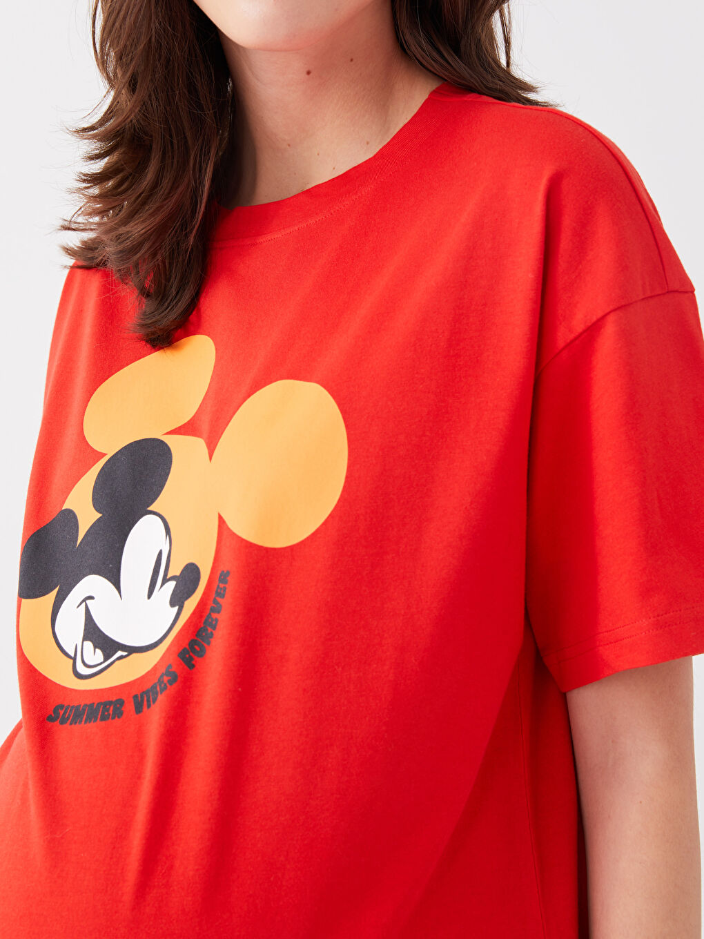 Crew Neck Mickey Mouse Printed Short Sleeve Maternity T-shirt -S3GN25Z8-GZX