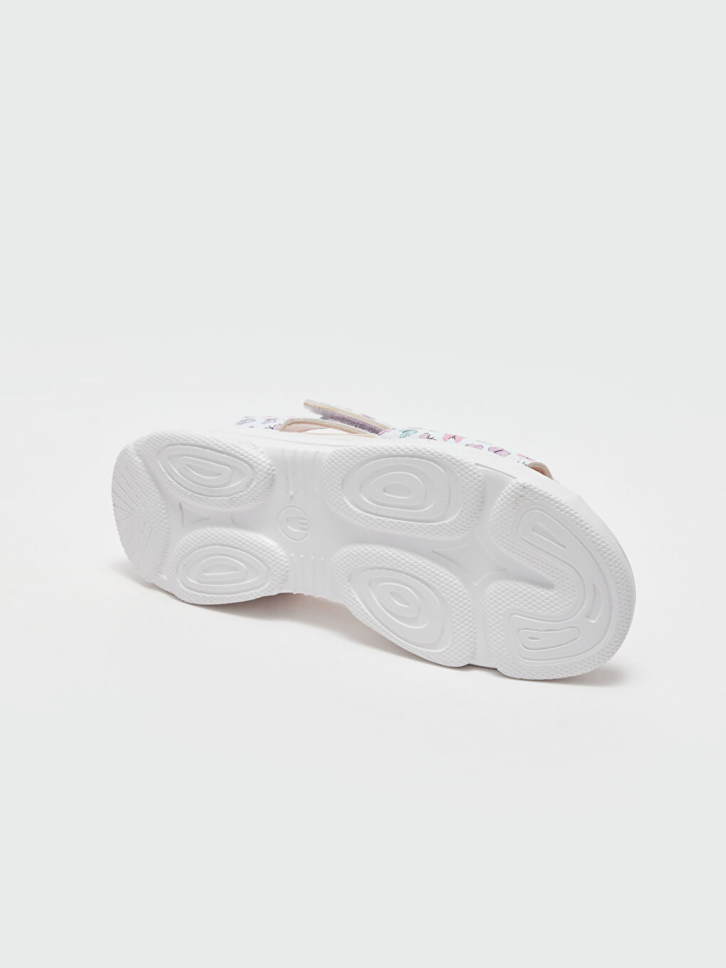 Beyaz Baskılı Cırt Cırtlı Kız Çocuk Sandalet-3