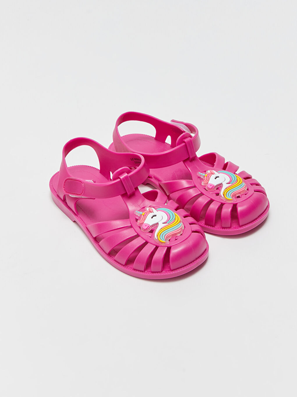 Fuşya Baskılı Kız Çocuk Sandalet