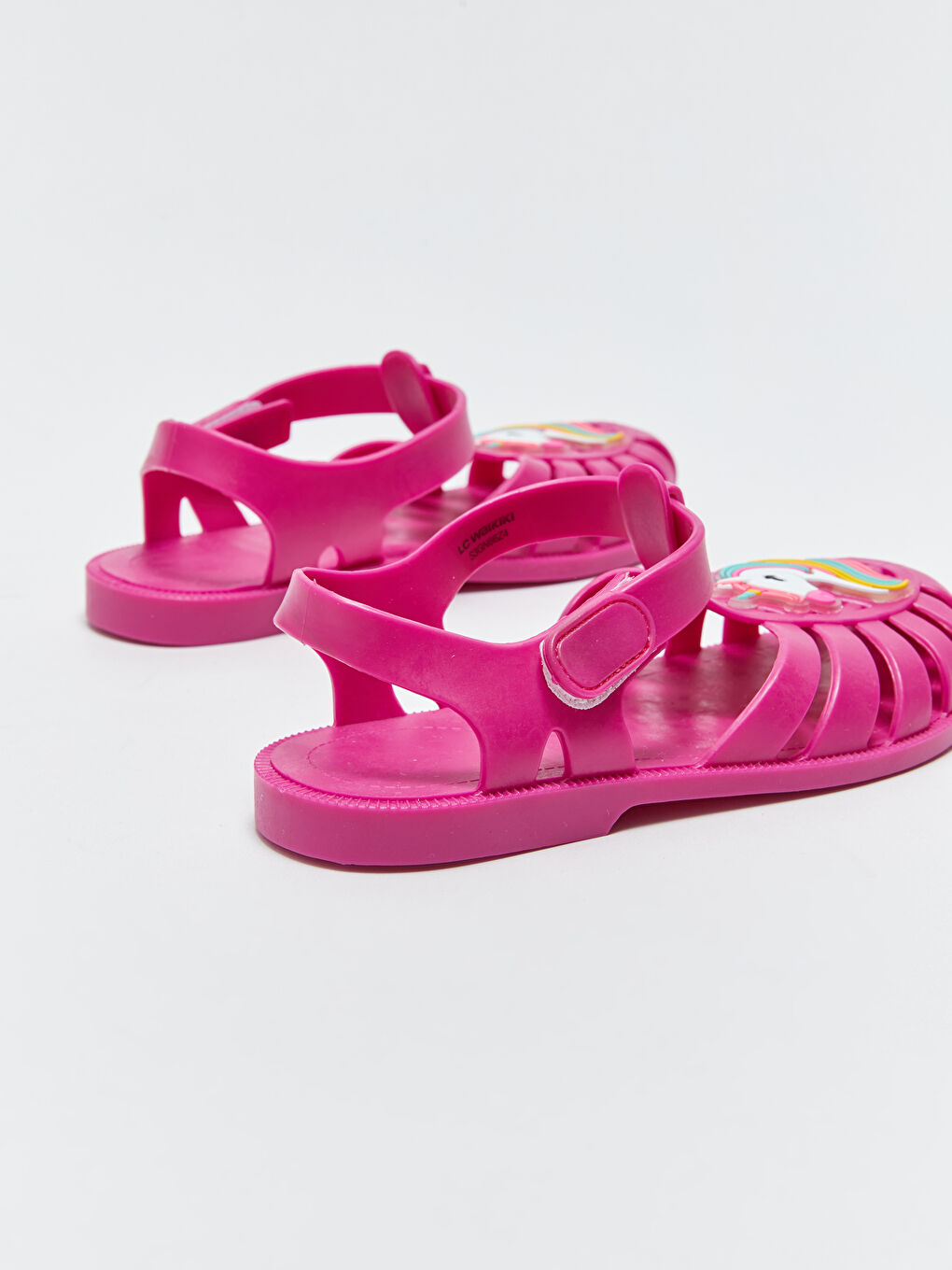 Fuşya Baskılı Kız Çocuk Sandalet-4