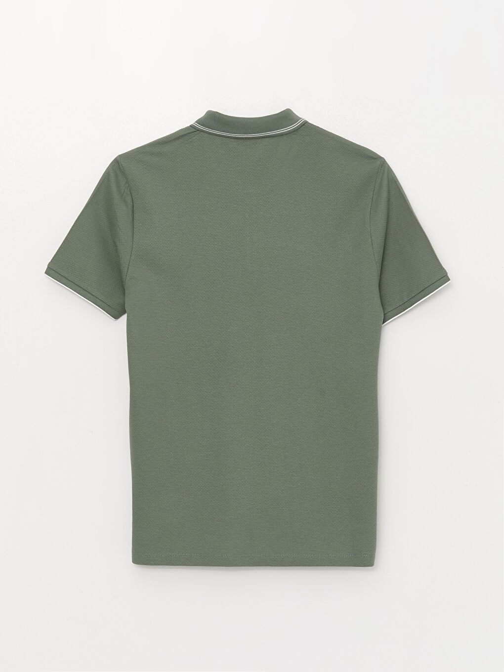 Haki Polo Yaka Kısa Kollu Erkek Tişört-5