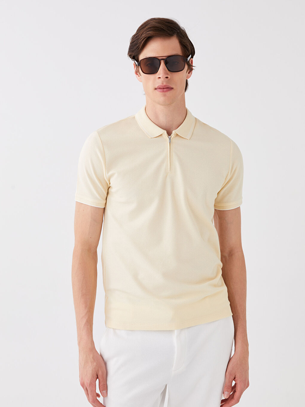 Tricou cu Guler Polo și Mânecă Scurtă pentru Bărbați-1