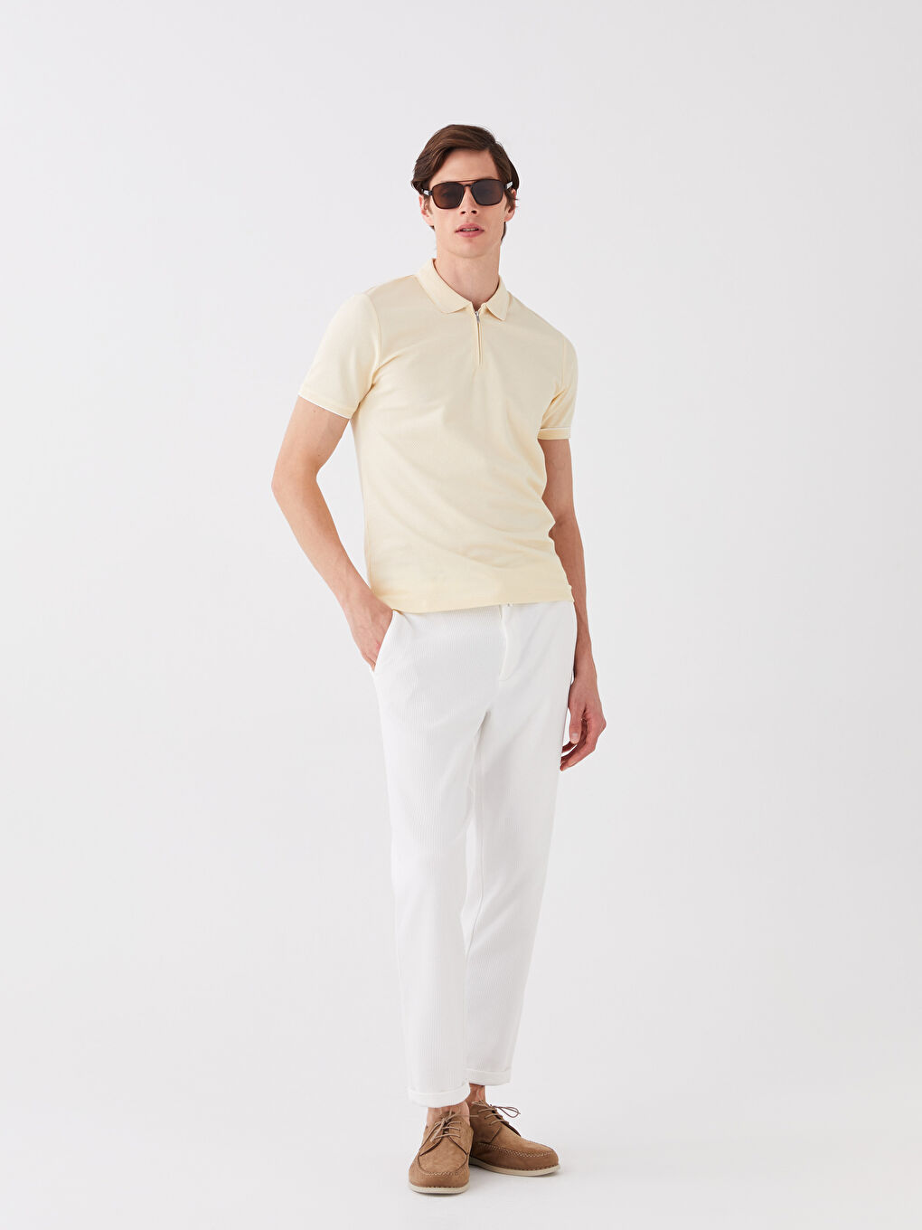 Tricou cu Guler Polo și Mânecă Scurtă pentru Bărbați-2