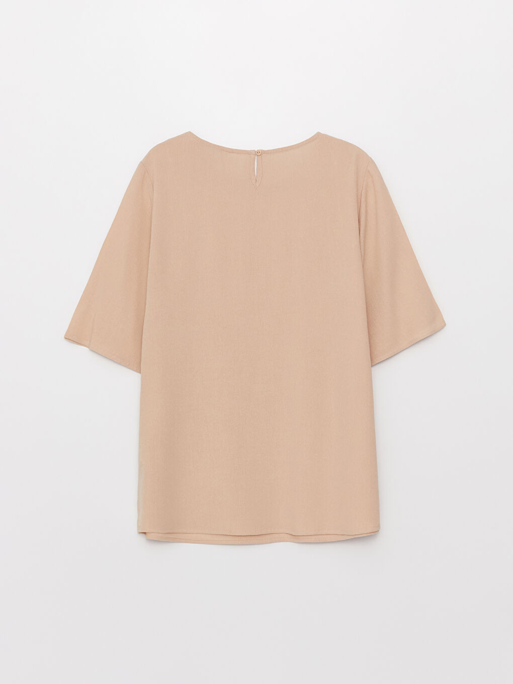 Crew Neck Plain Short Sleeve Women's Blouse-6