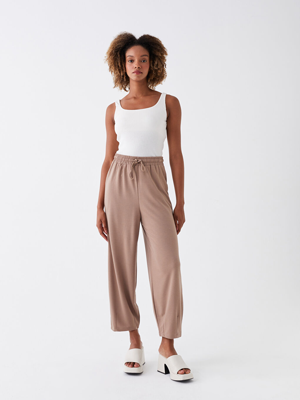 LCW Vision Elasticated Waist Loose Fit Women's Sweatpants -S3GO05Z8-GUH