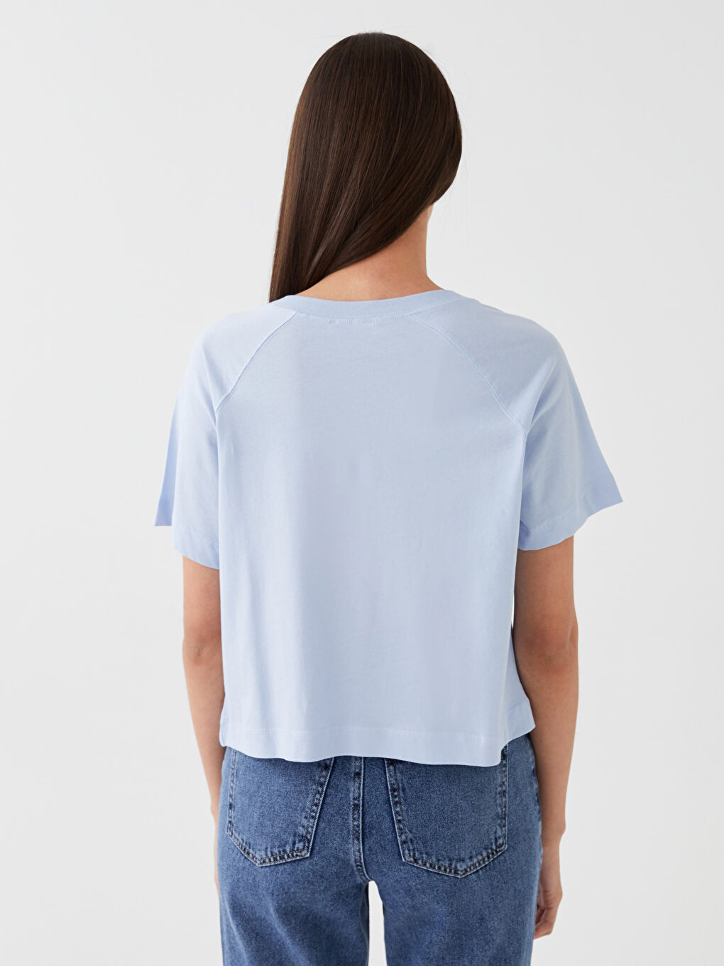 Crew Neck Plain Short Sleeve Women's T-Shirt-4