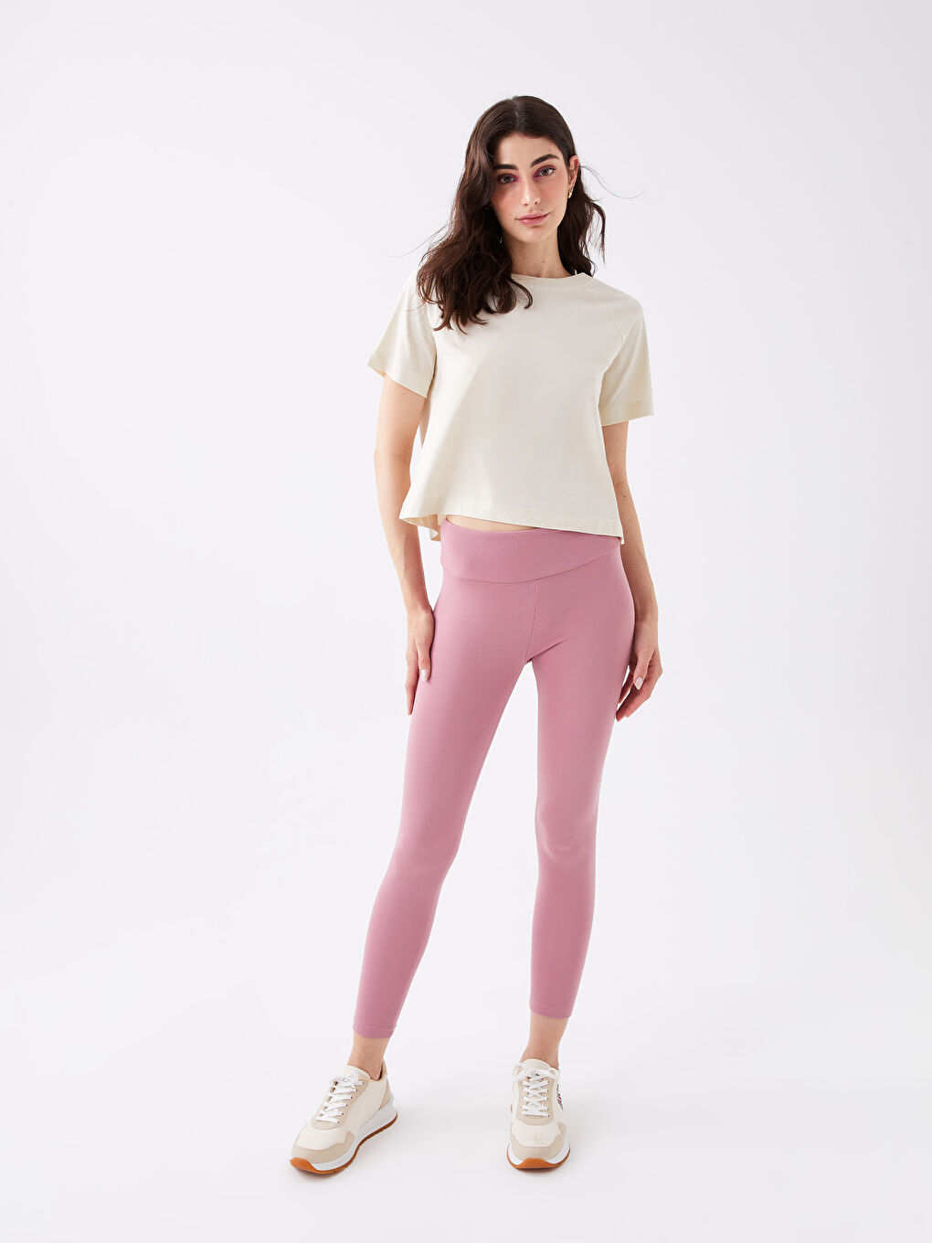 Crew Neck Plain Short Sleeve Women's T-Shirt-2