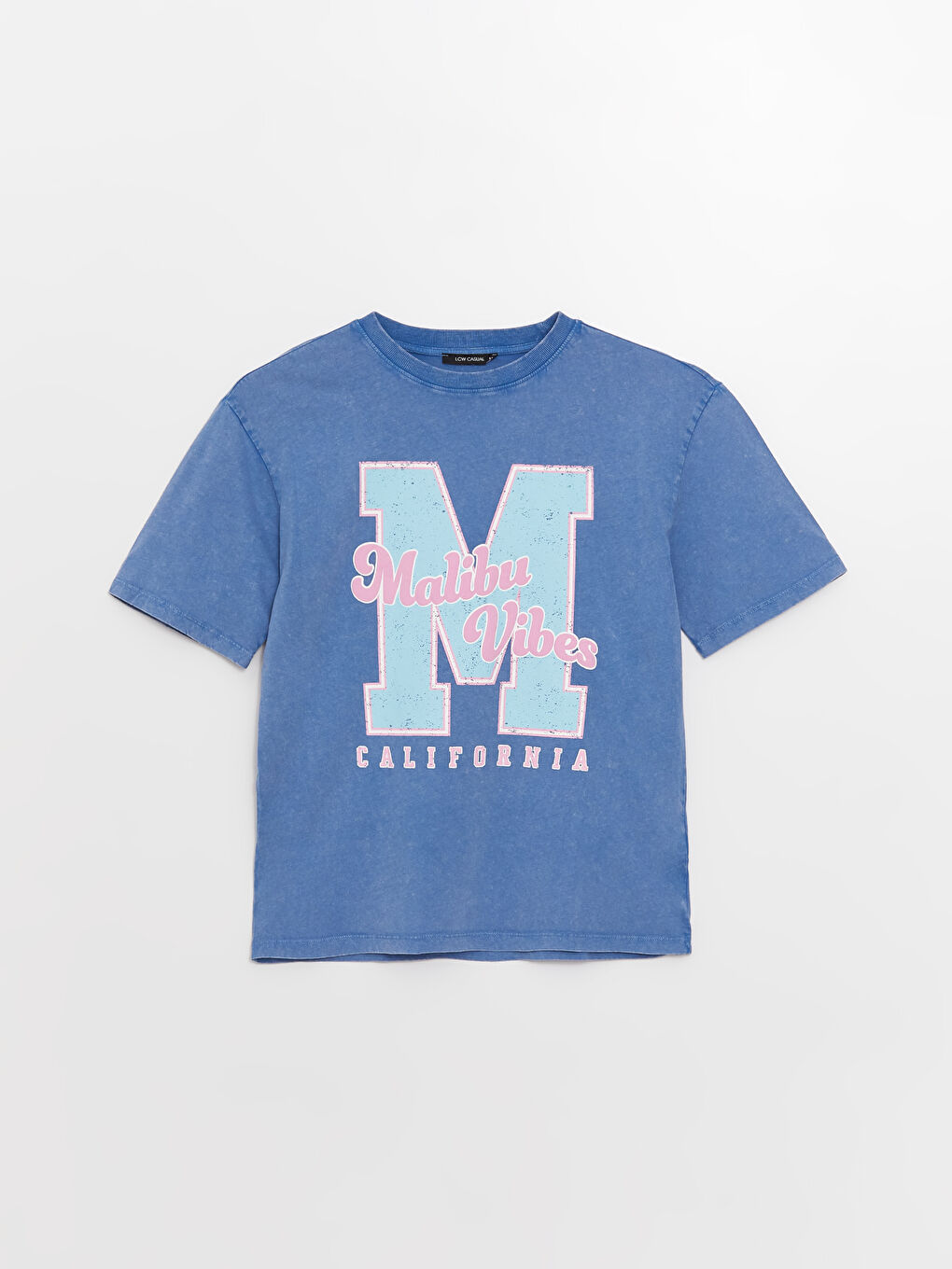 әйелдерге арналған принтті қысқа жең дөңгелек жағалы оверсайз футболка-5