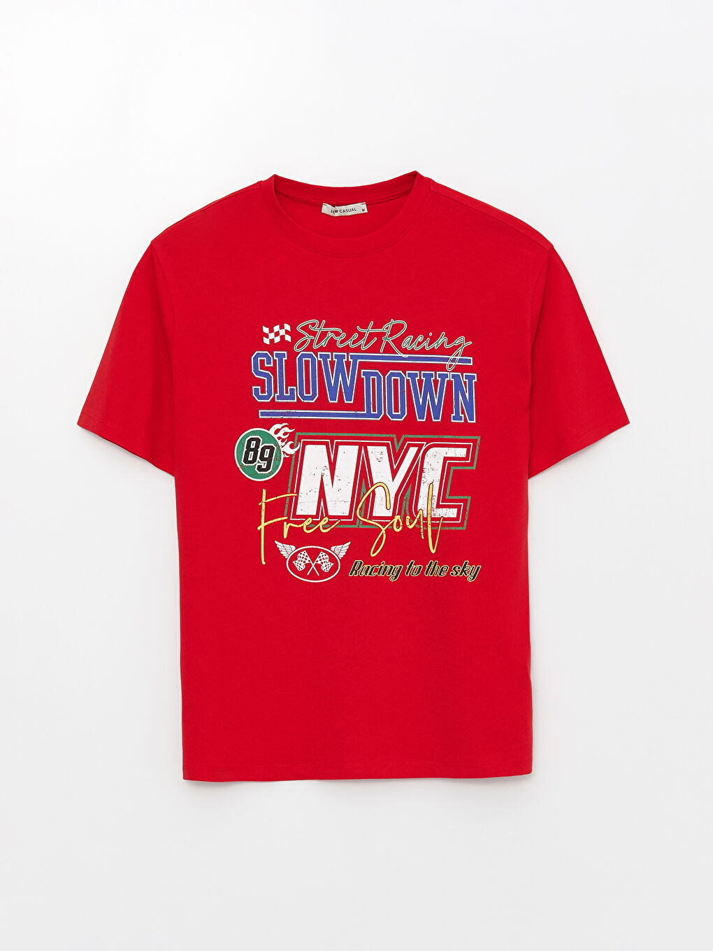 Crew Neck Printed Short Sleeve Oversize Women's T-Shirt-5