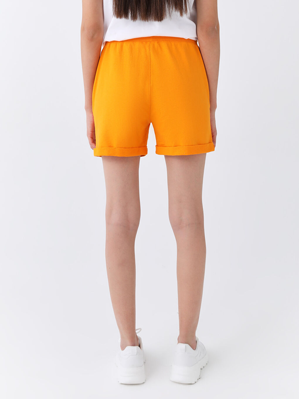 Elastic Waist Regular Fit Women's Shorts-3