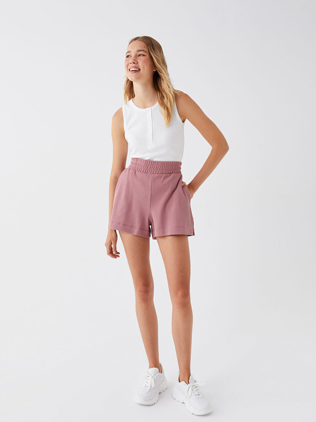 LCW Vision Shorts pour Femmes à Taille Élastiquée Coupe Ample -S3GO39Z8-GVH