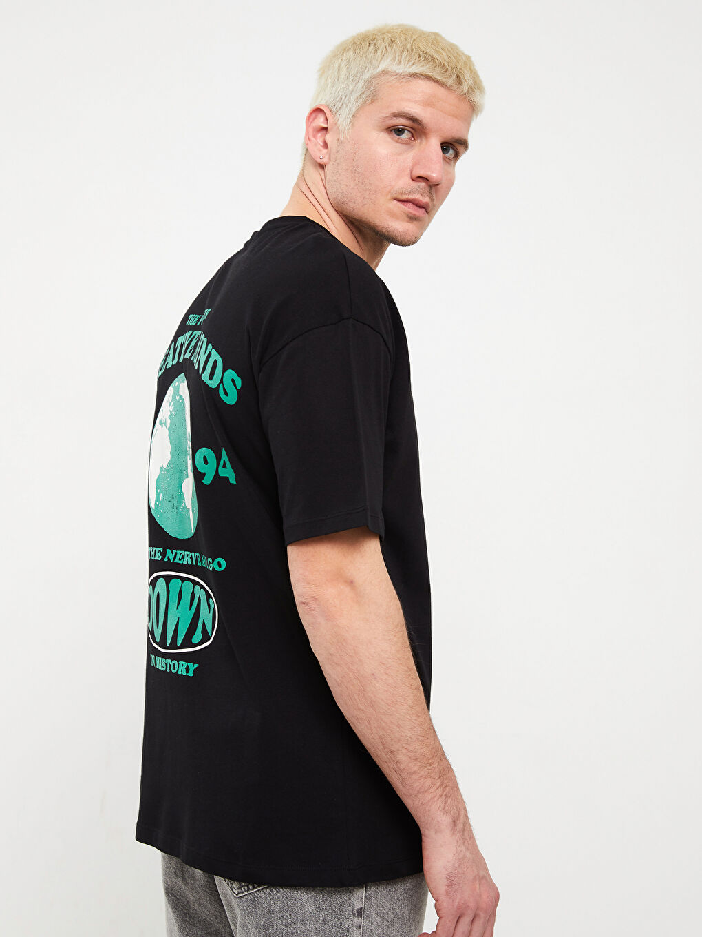 Crew Neck Short Sleeve Printed Combed Cotton Men's T-shirt