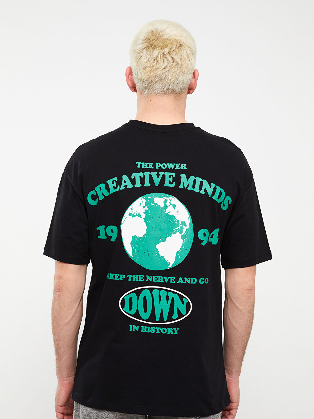 Crew Neck Short Sleeve Printed Combed Cotton Men's T-shirt-4