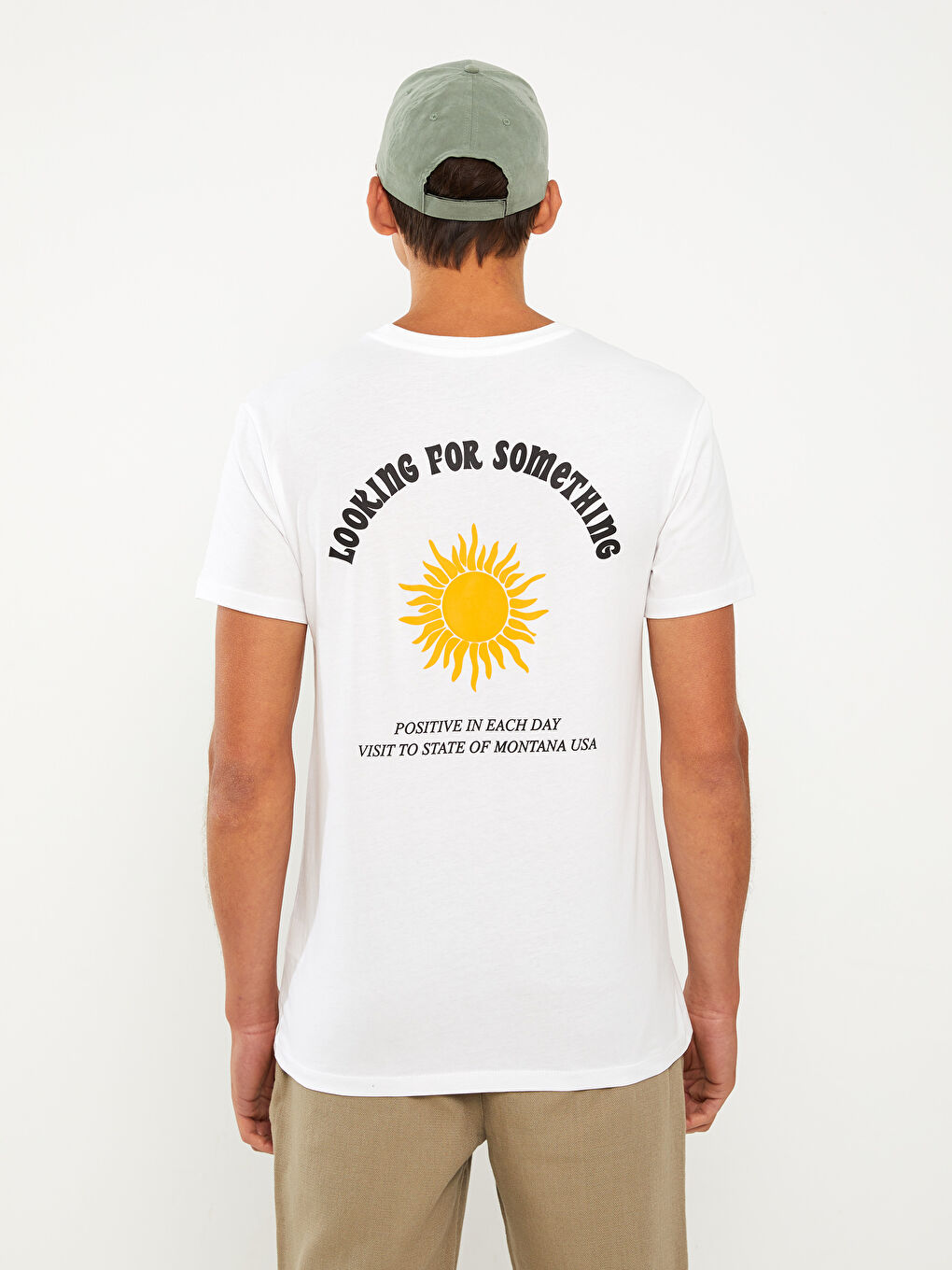 تيشيرت رجالي ياقة دائرية كم قصير مطبوع قطن ممشط-4