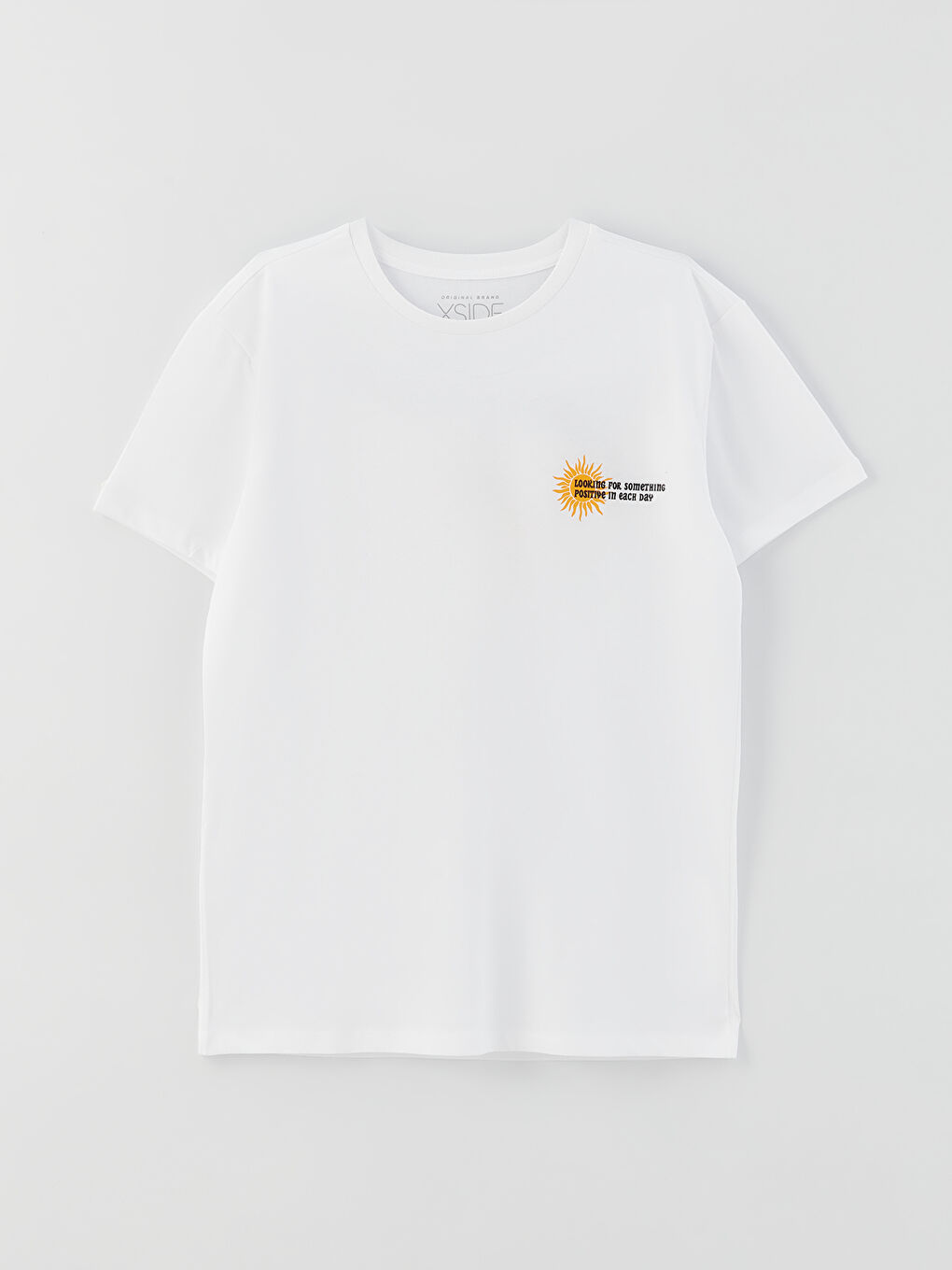 تيشيرت رجالي ياقة دائرية كم قصير مطبوع قطن ممشط-5