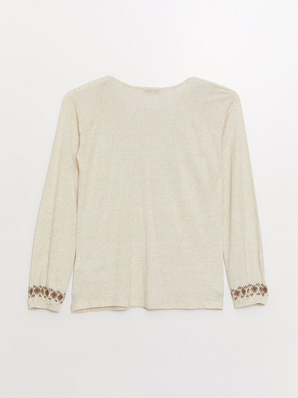 Tie Neck Patterned Long Sleeve Women's Blouse-6