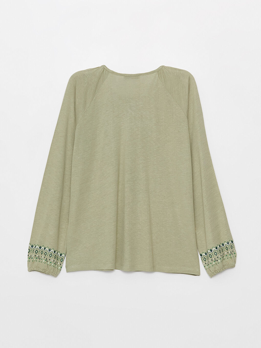 LCW Grace Tie Neck Patterned Long Sleeve Women's Blouse -S3GO90Z8-GHY