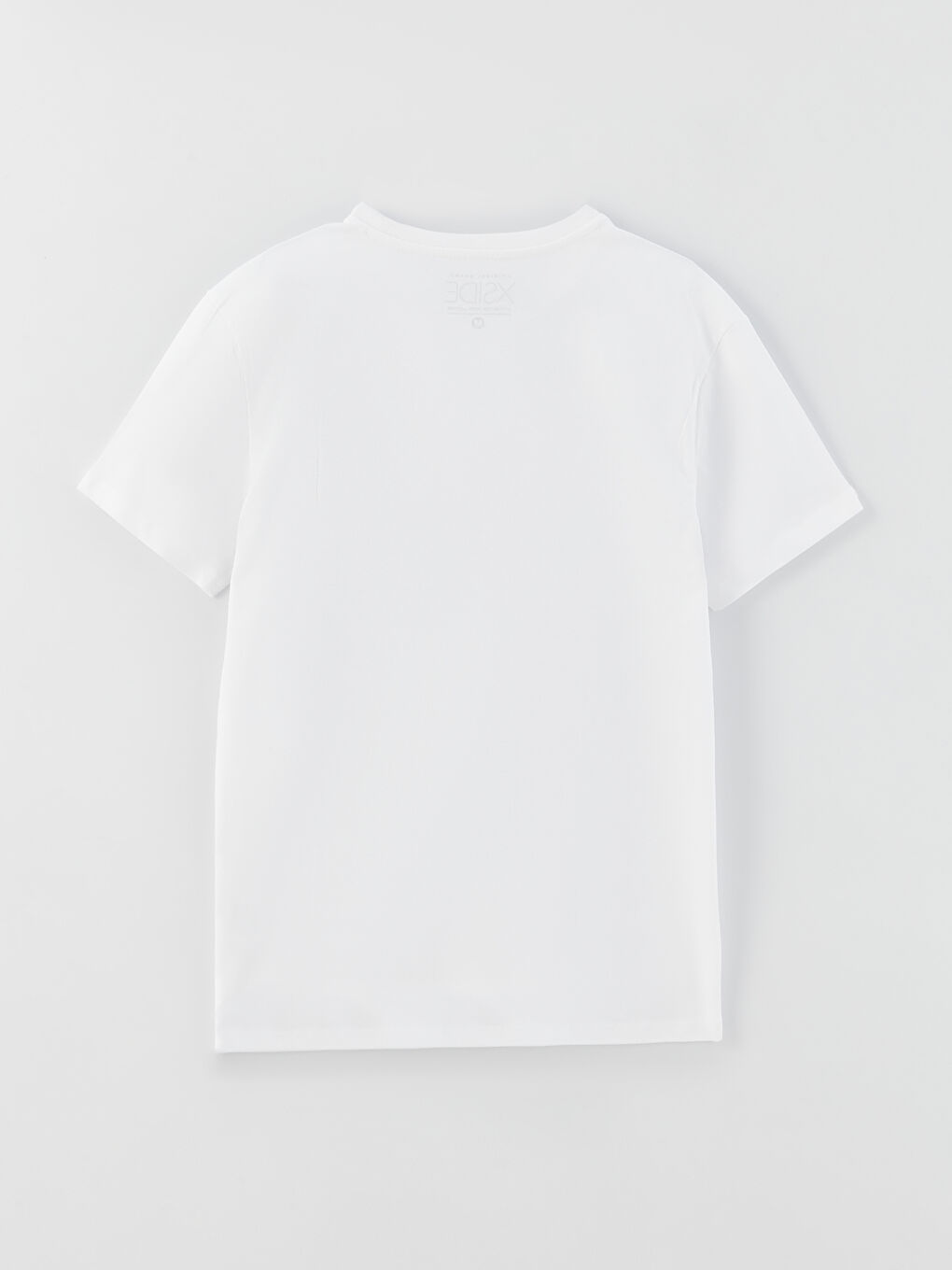 Beyaz Bisiklet Yaka Kısa Kollu Baskılı Penye Erkek Tişört-6