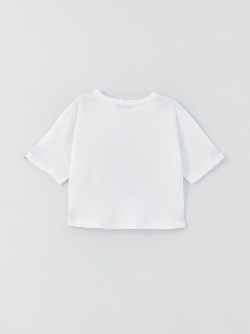 Beyaz Bisiklet Yaka Nostaljik Maymun Baskılı Kısa Kollu Kız Çocuk Tişört-5